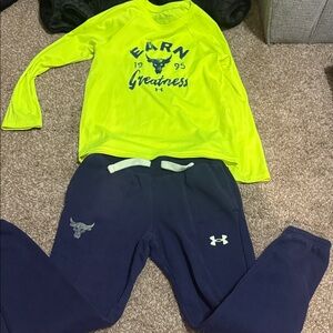 Under Armour Bright Yellow and Dark Blue Athletic Set